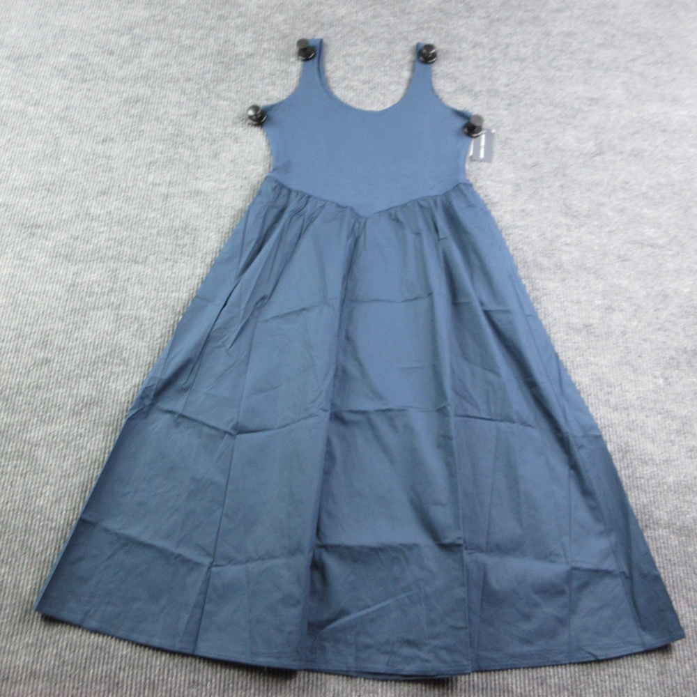 Melrose And Market Dress Womens L Blue Tank Maxi Scoop Neck Strappy Lined NWT